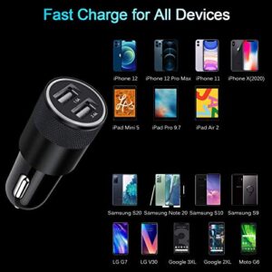 Fast Car Charger, 2Pack 3.4A Fast Charging Car Adapter Dual Port Cigarette Lighter USB Charger for iPhone 14 13 12 11 Pro Max SE XR XS X 8 7 6 6S Plus,Samsung Galaxy S22 S21 S20 S10 S9 S8 A13 A12 A51