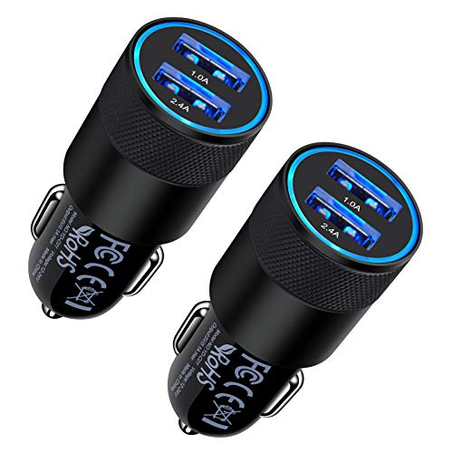 Fast Car Charger, 2Pack 3.4A Fast Charging Car Adapter Dual Port Cigarette Lighter USB Charger for iPhone 14 13 12 11 Pro Max SE XR XS X 8 7 6 6S Plus,Samsung Galaxy S22 S21 S20 S10 S9 S8 A13 A12 A51