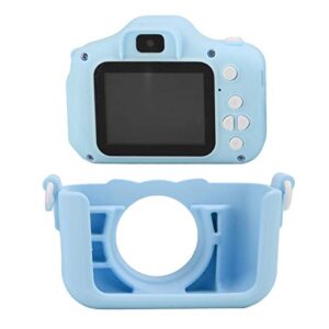 Kids Camera, 12MP Front and Back Dual Cameras Camera with Silicone Case Selfies Childrens Camera Toy with 2.0in IPS Screen Cute Cartoon Mini Camera(Blue)