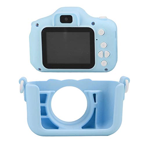 Kids Camera, 12MP Front and Back Dual Cameras Camera with Silicone Case Selfies Childrens Camera Toy with 2.0in IPS Screen Cute Cartoon Mini Camera(Blue)