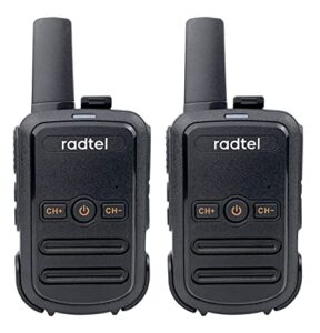 radtel rt12 walkie talkies for adults rechargeable 2 pack, long range handheld frs two way radio 16ch handsfree vox for camping hiking (black)
