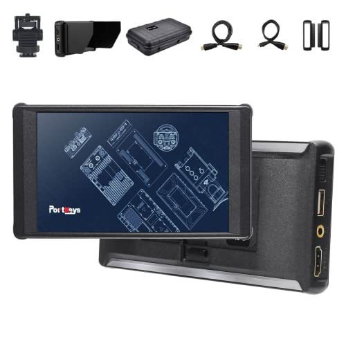 Portkeys PT6 Monitor 5.2 inch 3D LUT 4K HDMI Touch Screen 1920 * 1080 Live Streaming Monitor HDMI DSLR Camera Field Monitor with Peaking Frame, Wireframe Protection, Image Crop Function
