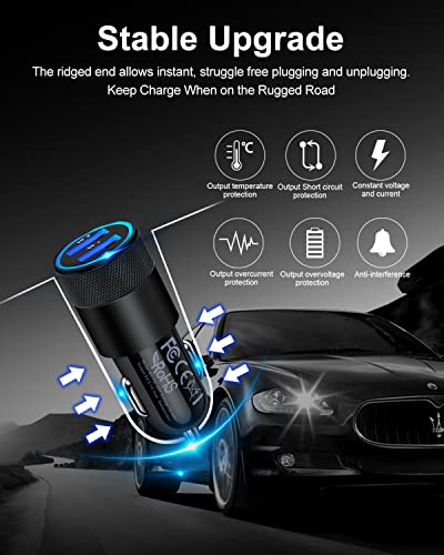 [5pcs] Car Charger Adapter, AILKIN USB Multi Port Cigarette Lighter Fast Charging Power Block Plug for iPhone 14 13 Pro Max XR, Samsung Galaxy S21 Ultra S8, LG, Moto, 3.4A Dual Cargador Carro for Car