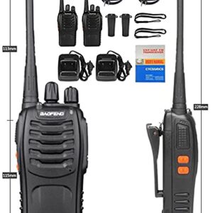 Baofeng BF-888S walkie Talkie, 2-Pack Long Range Ham Two-Way Radio with Earpiece UHF 400-470Mhz Interphone for Hiking Camping, Charger and Battery Included