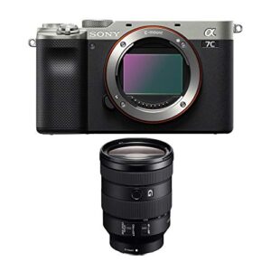 Sony Alpha a7C Full-Frame Compact Mirrorless Camera (Silver) Bundle with 24-105mm f/4 G OSS Lens (6 Items)