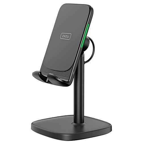INIU Wireless Charger Stand, 15W Fast Wireless Charging Stand, Adjustable Angle Charger Dock Phone Holder, Wireless Charging Station Compatible with iPhone 14 13 12 11 Pro/Max Samsung S22 S21 Pixel