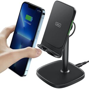 iniu wireless charger stand, 15w fast wireless charging stand, adjustable angle charger dock phone holder, wireless charging station compatible with iphone 14 13 12 11 pro/max samsung s22 s21 pixel
