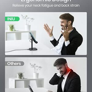 INIU Wireless Charger Stand, 15W Fast Wireless Charging Stand, Adjustable Angle Charger Dock Phone Holder, Wireless Charging Station Compatible with iPhone 14 13 12 11 Pro/Max Samsung S22 S21 Pixel