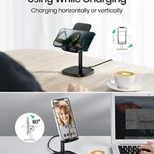 INIU Wireless Charger Stand, 15W Fast Wireless Charging Stand, Adjustable Angle Charger Dock Phone Holder, Wireless Charging Station Compatible with iPhone 14 13 12 11 Pro/Max Samsung S22 S21 Pixel