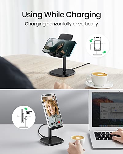 INIU Wireless Charger Stand, 15W Fast Wireless Charging Stand, Adjustable Angle Charger Dock Phone Holder, Wireless Charging Station Compatible with iPhone 14 13 12 11 Pro/Max Samsung S22 S21 Pixel