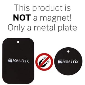 Bestrix Metal Plate for Magnetic Mount with 3M Adhesive (Set of 4) Extra Thin