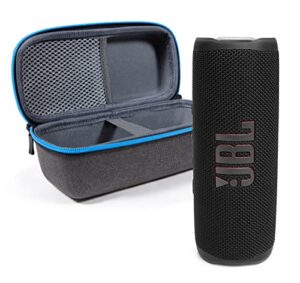 jbl flip 6 waterproof portable wireless bluetooth speaker bundle with divvi! premium hardshell case – black