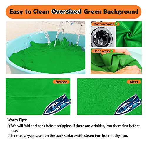 YAYOYA Green Screen Backdrop 10x20ft for Photography, Chromakey Green Screen Green Muslin Background, Large Seamless Green Photo Backdrop Background Cloth for Meeting YouTube Video Streaming Gaming