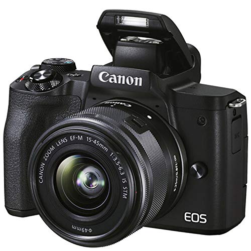 Canon EOS M50 Mark II Mirrorless Digital Camera with 15-45mm Lens + 64GB Card, Tripod, Case,(20pc Bundle) (Renewed)