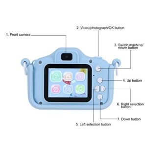 20MP Digital Camera Front and Rear Dual Cameras Timed Shooting Birthday Gift for Children Kids Blue