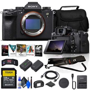 sony alpha 1 mirrorless digital camera (body only) (ilce-1/b) + 128gb tough memory card + corel photo software + np-fz100 battery + case + hdmi cable + cleaning set + memory wallet + more (renewed)