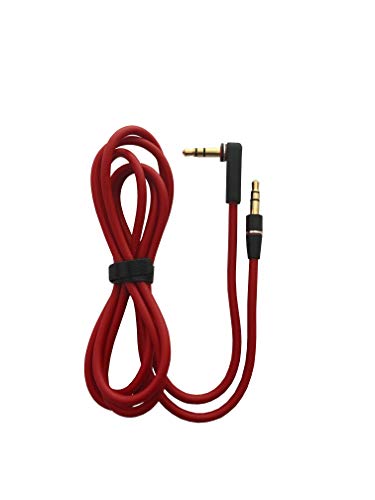 3.5mm 800 AUX Cable Cord for Dr Dre Headphones Monster Solo Beats Studio 1.2m Audio Right Angle Male to Male Studio Stereo 90 Degree Right Angle can Connect Any of Your Port Equipped. (3 Packs) (Red)