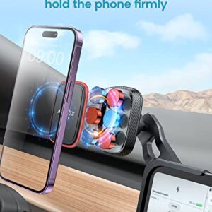 APPS2Car Magnetic Phone Mount for Tesla 3/Y, Tesla Phone Mount 【Flip Cover Design】【Double 3M Adhesive Pad】, Tesla Model 3/Y Accessories Strong Magnet Compatible with iPhone 14/13/12/Samsung All Phones