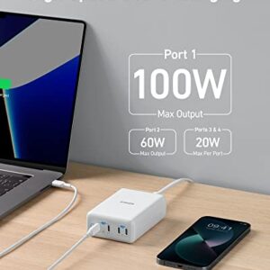 Anker USB C 120W, 547 Charger, PowerPort III 4-Port Charging Station for MacBook Pro/Air, iPhone 13/13 Mini / 13 Pro / 13 Pro Max / 12, Galaxy, Pixel 4/3, iPad, iPad Mini, and More