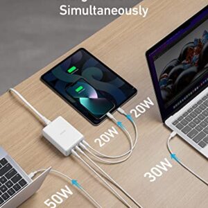 Anker USB C 120W, 547 Charger, PowerPort III 4-Port Charging Station for MacBook Pro/Air, iPhone 13/13 Mini / 13 Pro / 13 Pro Max / 12, Galaxy, Pixel 4/3, iPad, iPad Mini, and More