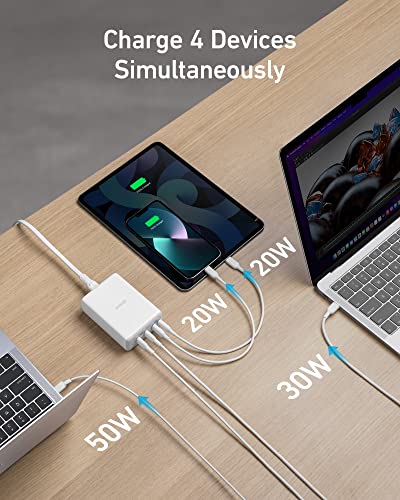 Anker USB C 120W, 547 Charger, PowerPort III 4-Port Charging Station for MacBook Pro/Air, iPhone 13/13 Mini / 13 Pro / 13 Pro Max / 12, Galaxy, Pixel 4/3, iPad, iPad Mini, and More