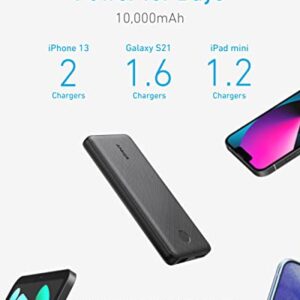 Anker Portable Charger, 313 Power Bank (PowerCore Slim 10K) 10000mAh Battery Pack with USB-C (Input Only) and High-Speed PowerIQ Charging Technology for iPhone, Samsung Galaxy, and More.