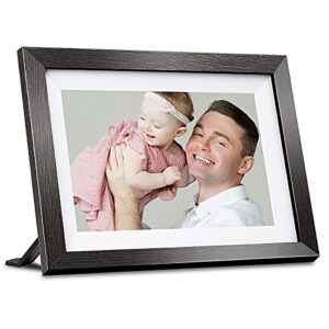 bihiwoia digital picture frame wifi digital photo frame, 10.1 inch ips screen, built-in 16gb storage, send pictures and videos to digital frame via frameo app from anywhere (black)