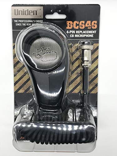 Uniden BC646 4-Pin Microphone replacement for CB Radios, Comfortable Ergonomic Pistol Grip Design, Rugged Construction, Clear Quality Sound, built for the Professional Driver