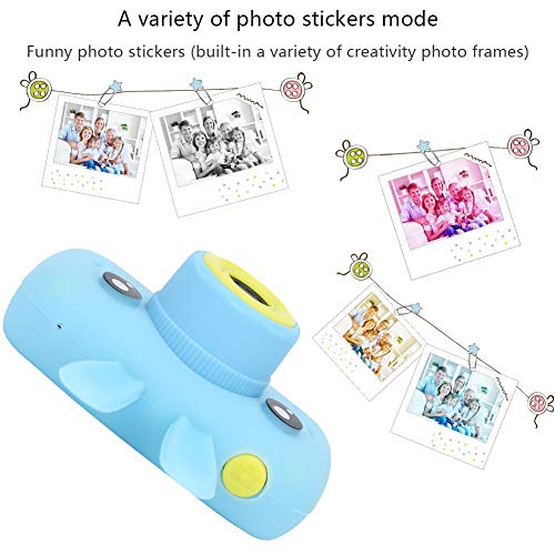 FEIP Children Camera, USB Charging Baby Mini Camera, 1200mAh Battery Multi Photo Sticker Mode Cartoon Children Camera for Friends for Travel(X500 Rabbit)