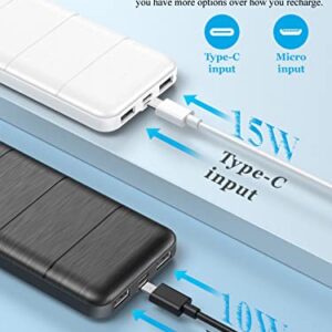 Portable-Charger-Power-Bank - 2 Pcs 15000mAh Dual USB Power Bank Output 5V3.1A Fast Charging Portable Charger Compatible with Smartphones and All USB Devices