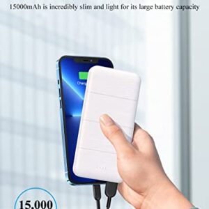 Portable-Charger-Power-Bank - 2 Pcs 15000mAh Dual USB Power Bank Output 5V3.1A Fast Charging Portable Charger Compatible with Smartphones and All USB Devices