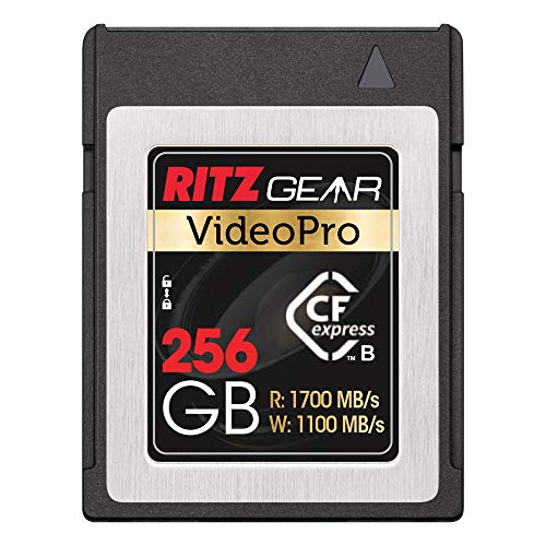 Ritz Gear CFExpress Type B 256GB Card (1700/1100 R/W), Pairs W Canon 1D X Mark III, R5, R3. Panasonic Lumix S1/ S1R etc. Not Recommended for Nikon Cameras