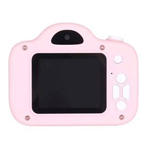 zyyini digital camera, child camera, mini portable camera, educational toy camera, with front and rear dual cameras and ips screen, support 1080p, for videos(pink)