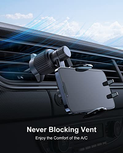 Rorhxia Car Vent Phone Mount, [Never Blocking Vent, Enjoy The Comfort of The A/C] Hands-Free Universal Extension Clip Air Vent Phone Holder Car Fit for All Phones iPhone Samsung More