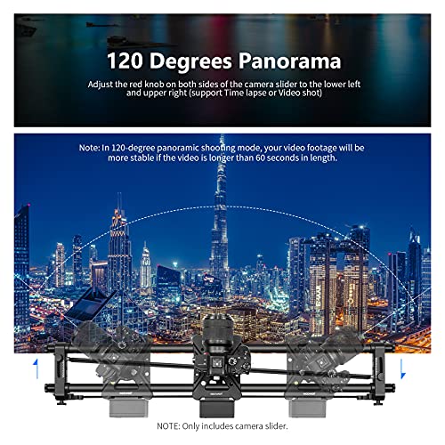 NEEWER Motorized Camera Slider, 39.4"/100cm Carbon Fiber Dolly Rail Slider with Remote Control, Support Video Mode, Time Lapse Photography, Horizontal, Tracking and 120° Panoramic Shooting (VS-100CC)