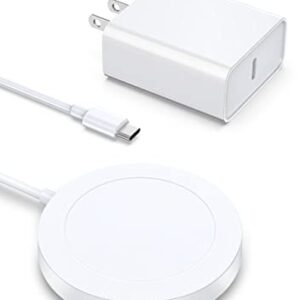 Magnetic Wireless Charger - Magnet Charging Pad Compatible with iPhone 14/14 pro/14 plus/14 pro max/ 13/13 pro/13 pro max/12 pro max - Mag-Safe Charger for AirPods 3/2/Pro with USB-C 20W PD Adapter