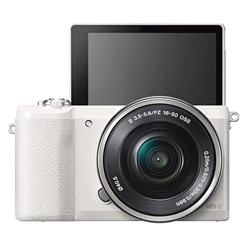 Camera A5100 16-50mm Mirrorless Digital Camera with 3-Inch Flip Up LCD Digital Camera (Color : W)