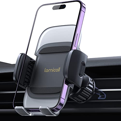 Lamicall Car Vent Phone Mount - [2023 Spring Clip] Air Vent Cell Phone Holder Cradle, Hands Free Mobile Stand, 360 Adjustable Cellphone Vent Clip, Fit for iPhone, Android Smartphone, 4” to 7” Phone