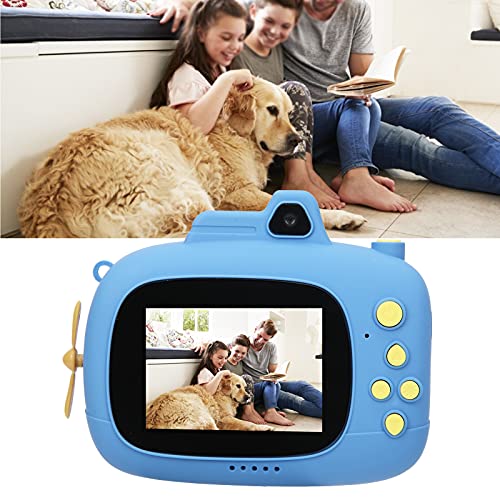 Jiawu Kids Camera, Video Camera Mini Front/Rear Dual Shot Digital 2.4inch Electronic Gift HD for Taking Photos for Recording Videos(Blue)