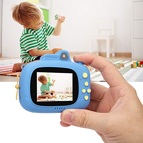 Jiawu Kids Camera, Video Camera Mini Front/Rear Dual Shot Digital 2.4inch Electronic Gift HD for Taking Photos for Recording Videos(Blue)