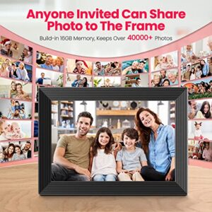 Frameo 10.1 Inch WiFi Digital Picture Frame, Digital Photo Frame with 16GB Storage and USB/TF Memory Card Soles, Free Storage, IPS HD Touch Screen - Gift Guide for Mother's Day