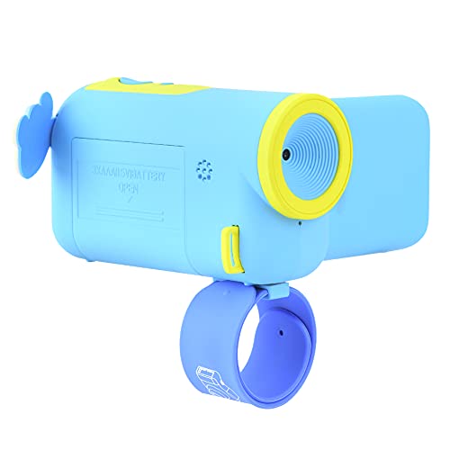 Kids Digital Camera, Practical Cute and Bright Color Kids HD Camera DIY Cartoon Stickers for Children Birthday Gift(Blue)