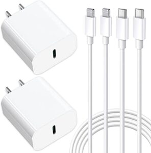iphone charger fast charging [apple mfi certified], 2pack 20w pd usb c wall charger block with 6ft type-c to lightning cables compatible with iphone 14/13/ 12/11/ xs/xr/x/ 8 / ipad