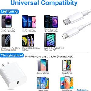 iPhone Charger Fast Charging [Apple MFi Certified], 2Pack 20W PD USB C Wall Charger Block with 6FT Type-C to Lightning Cables Compatible with iPhone 14/13/ 12/11/ XS/XR/X/ 8 / iPad