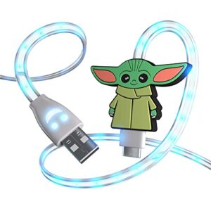 baby_yoda usb type c cable, 3ft led light up visible flowing fast charger charging cords usb c cable compatible with samsung galaxy s10 s10e s9 s8 plus note 10 9 8,moto z,lg g8 and more
