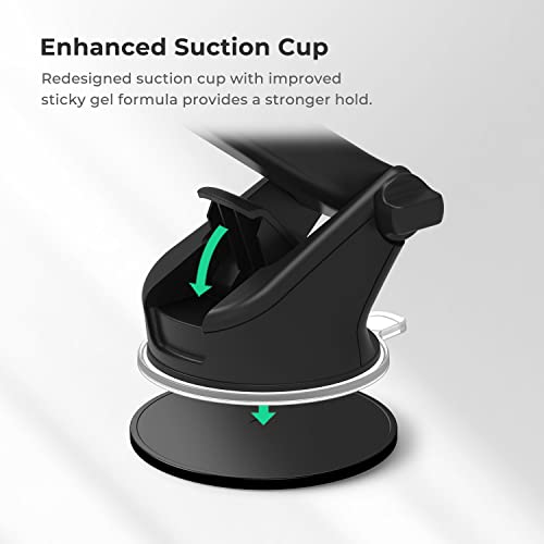 iOttie Easy One Touch 5 Dashboard & Windshield Universal Car Mount Phone Holder Desk Stand with Suction Cup Base and Telescopic Arm for iPhone, Samsung, Google, Huawei, Nokia, other Smartphones