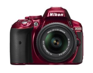 nikon d5300 24.2 mp cmos digital slr camera with 18-55mm f/3.5-5.6g ed vr ii auto focus-s dx nikkor zoom lens (red)