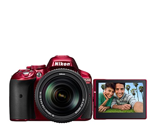 Nikon D5300 24.2 MP CMOS Digital SLR Camera with 18-55mm f/3.5-5.6G ED VR II Auto Focus-S DX NIKKOR Zoom Lens (Red)