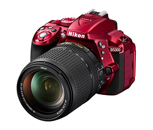Nikon D5300 24.2 MP CMOS Digital SLR Camera with 18-55mm f/3.5-5.6G ED VR II Auto Focus-S DX NIKKOR Zoom Lens (Red)