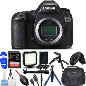 canon eos 5ds dslr camera (body only) 0581c002 – pro bundle with sandisk extreme 32gb sd, led light kit, 12″ gripster, gadget bag, hdmi cable and more